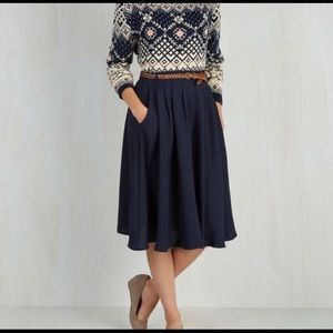 Navy Midi Skirt